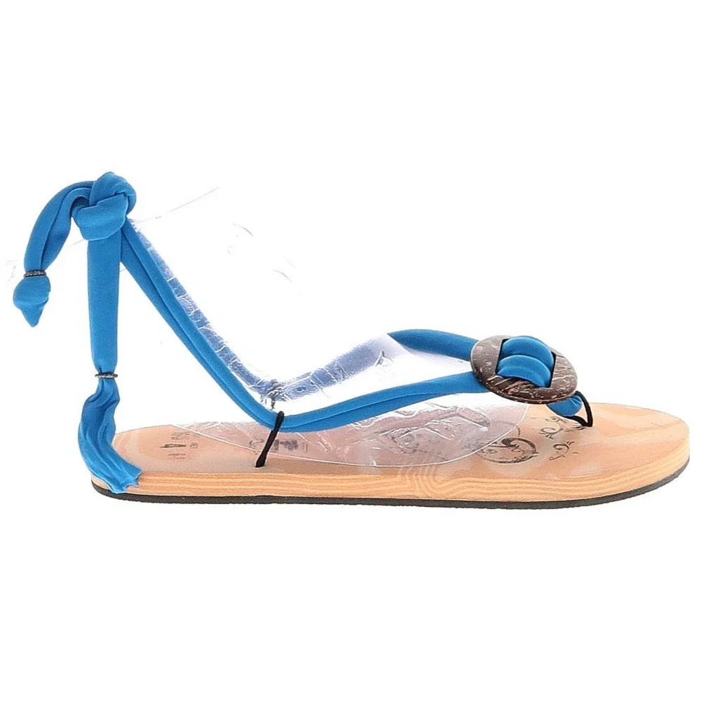 Chula Sandals Womens Size 6-7 Blue Strappy Casual Open Toe Bow&Tie Boho